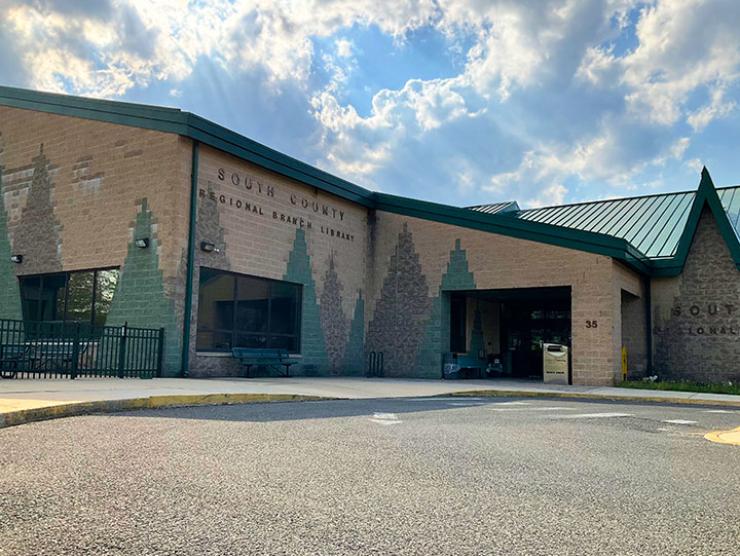 Exterior shot of the South County Branch's building